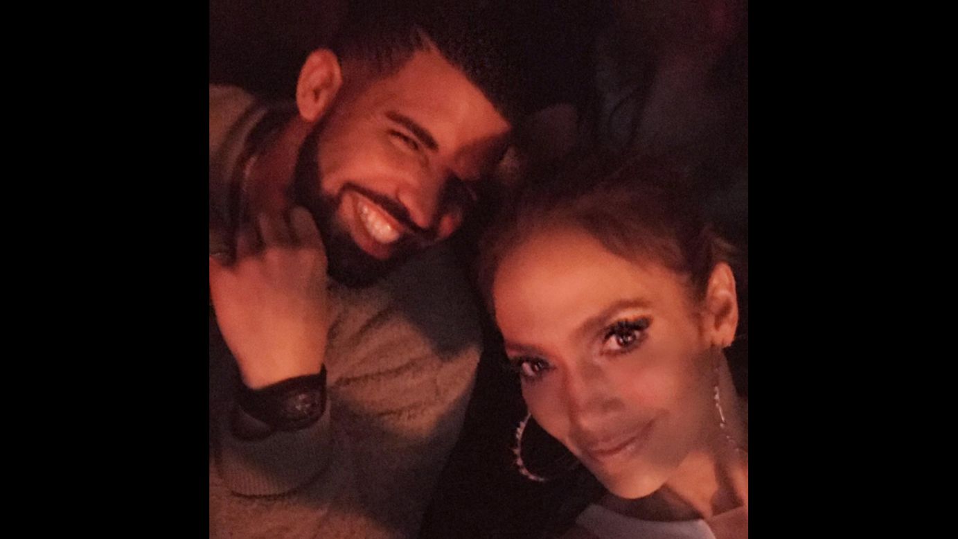 Performer Jennifer Lopez takes a selfie with rapper Drake at her "All I Have" concert residency in Las Vegas. "Look who rolled up to my show tonight to say hi!!," Lopez <a href="https://www.instagram.com/p/BN36Fz_gVxN/" target="_blank" target="_blank">said on Instagram</a> on Sunday, December 11. 