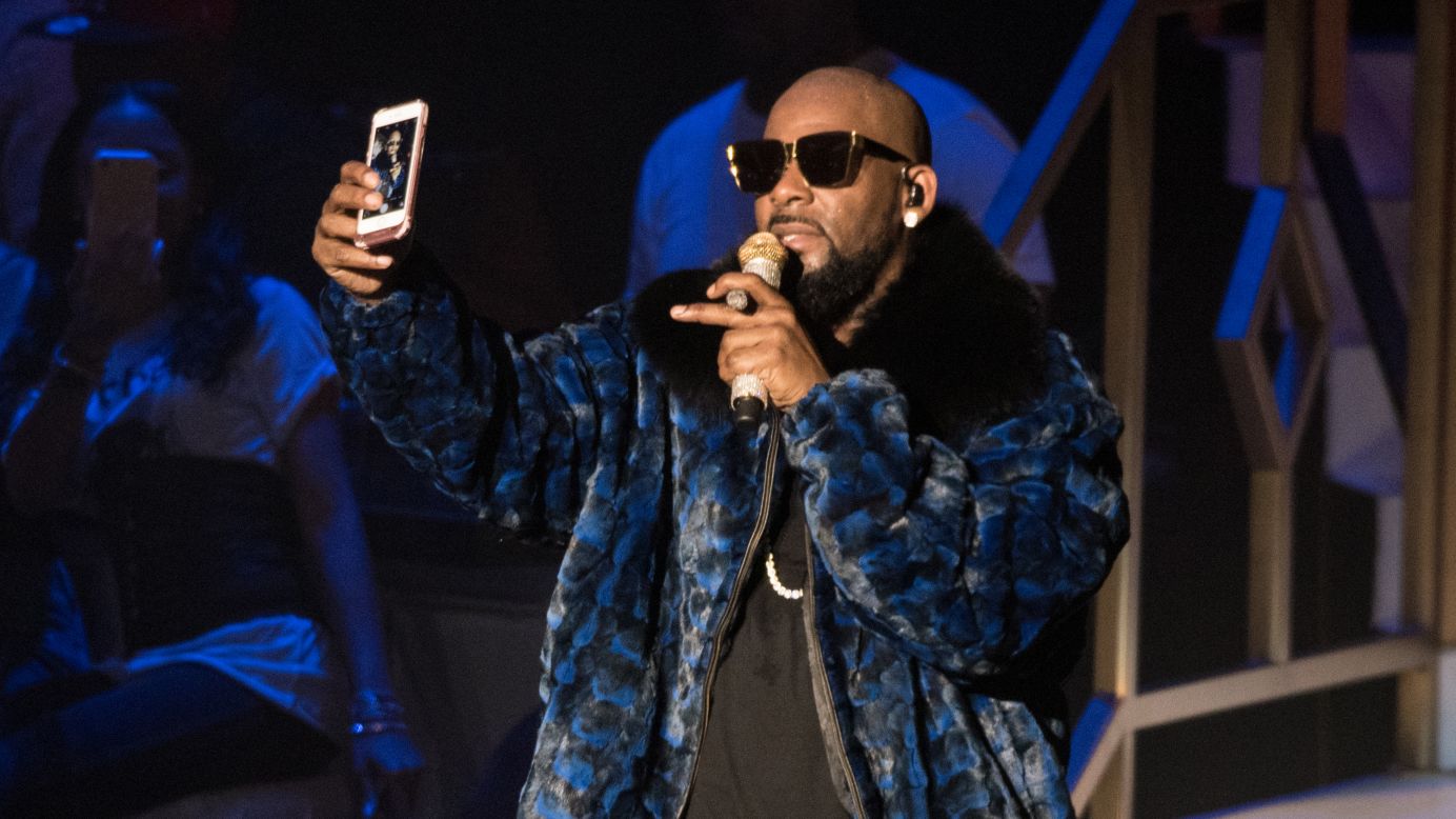Singer R. Kelly takes a selfie while performing in New York City on Saturday, December 17.