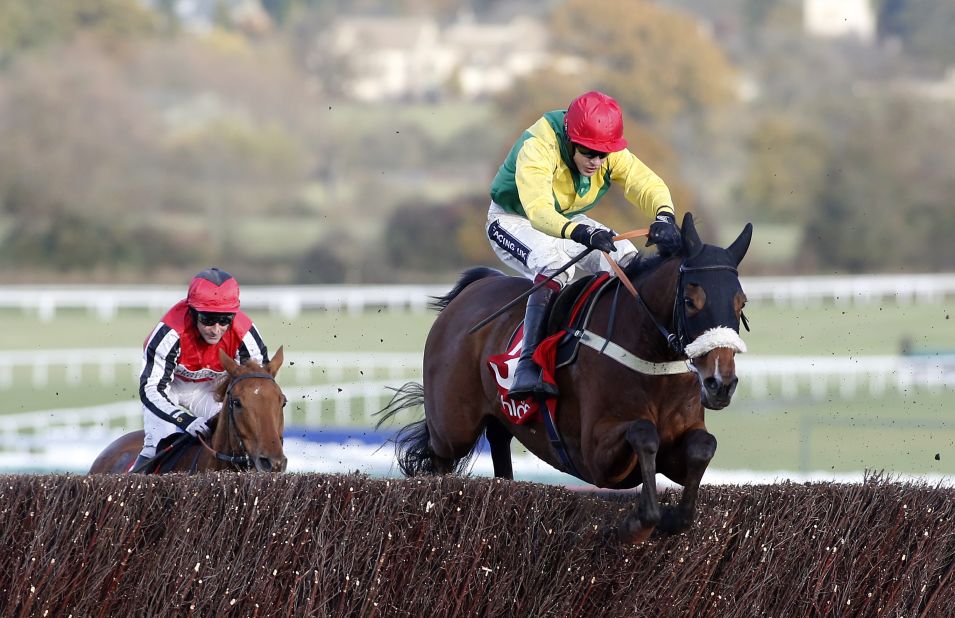 Things are no different for jump jockeys like Aidan Coleman, pictured here riding Fox Talbot to victory at the Shloer Steeple Chase at Cheltenham in November 2016.