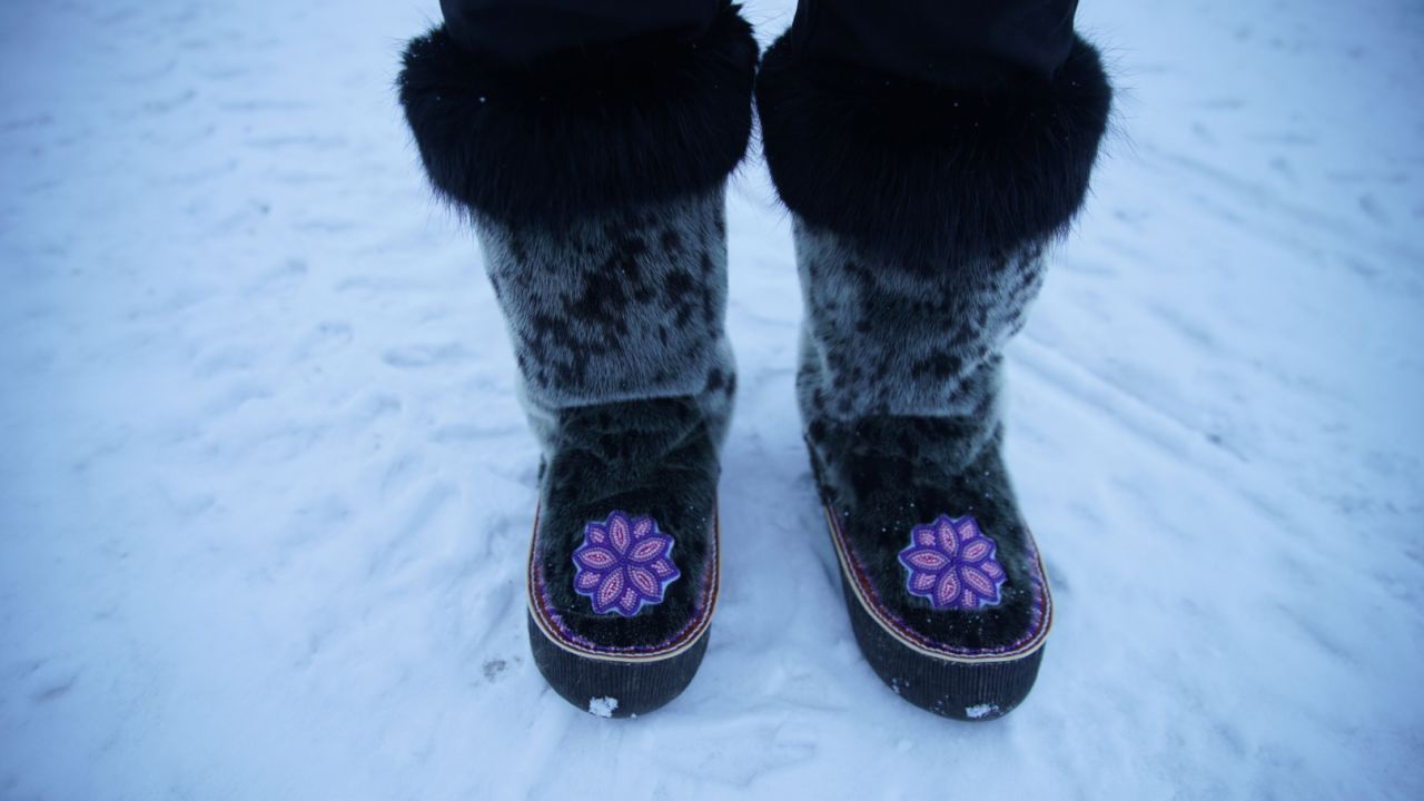 Sealskin boots traditionally were used to keep feet warm and dry. 