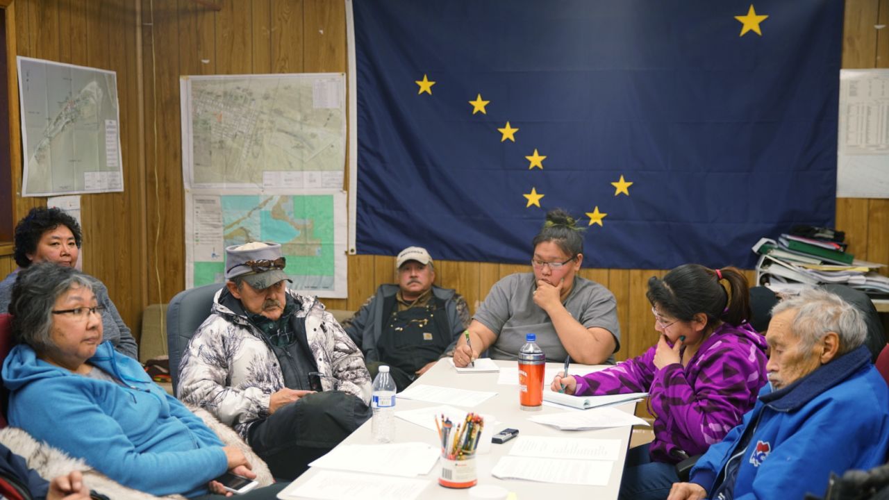 The Shishmaref Erosion and Relocation Coalition met in December 2016 to discuss plans for the move and other matters. 