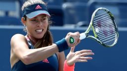 NEW YORK, NY - AUGUST 30: Ana Ivanovic of Serbia returns a shot to Denisa Allertova of Czech Republic during her first round Women's Singles match on Day Two of the 2016 US Open at the USTA Billie Jean King National Tennis Center on August 30, 2016 in the Flushing neighborhood of the Queens borough of New York City.  (Photo by Elsa/Getty Images)