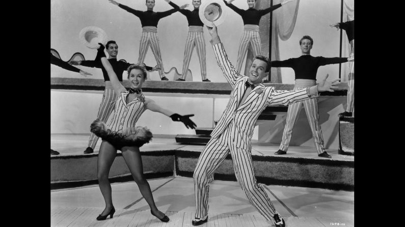 Debbie Reynolds and Gower Champion dancing in a scene from the 1953 film "Give A Girl A Break."