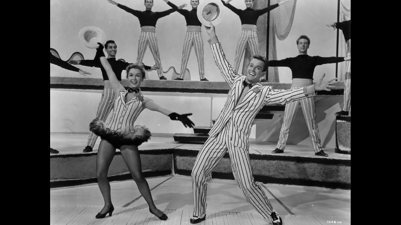 Debbie Reynolds and Gower Champion dancing in a scene from the 1953 film "Give A Girl A Break."