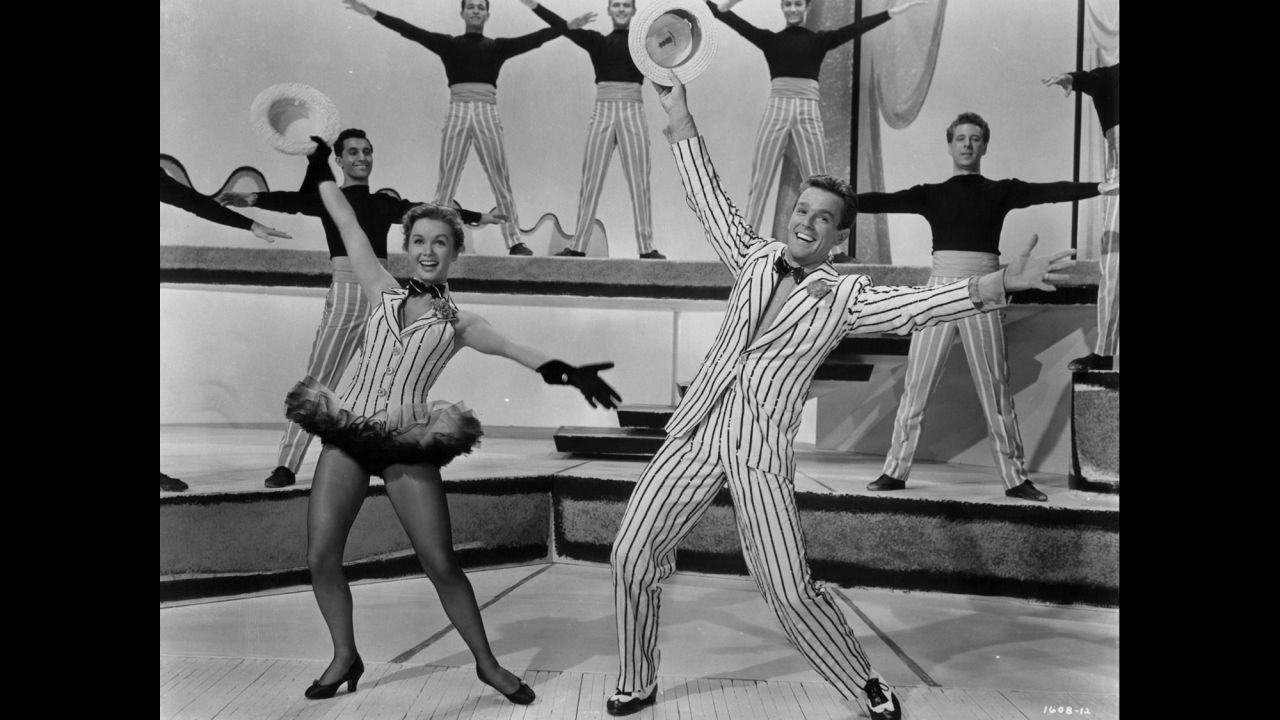 Debbie Reynolds and Gower Champion dancing in a scene from the 1953 film "Give A Girl A Break."