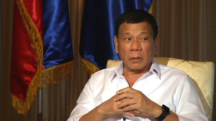 Philippine President Rodrigo Duterte in an interview with Pinky Webb