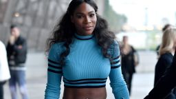 MILAN, ITALY - SEPTEMBER 23:  Serena Williams is seen leaving the Versace show during Milan Fashion Week Spring/Summer 2017 on September 23, 2016 in Milan, Italy.  (Photo by Jacopo Raule/Getty Images)