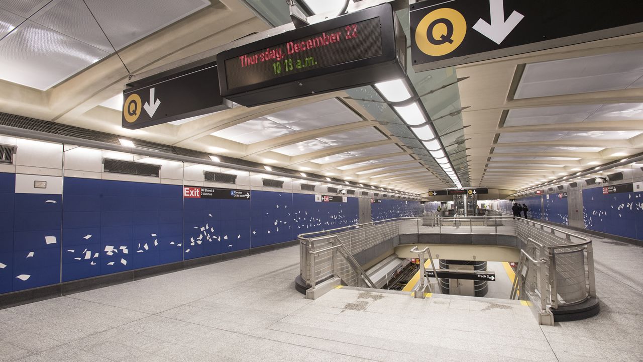 Three new stations will open between 72nd and 96th streets along Manhattan's Upper East Side -- accommodating 200,000 people a day, according to the Metropolitan Transportation Authority. Overcrowding on the heavily traveled 4, 5 and 6 lines nearby is expected to drop 13%.