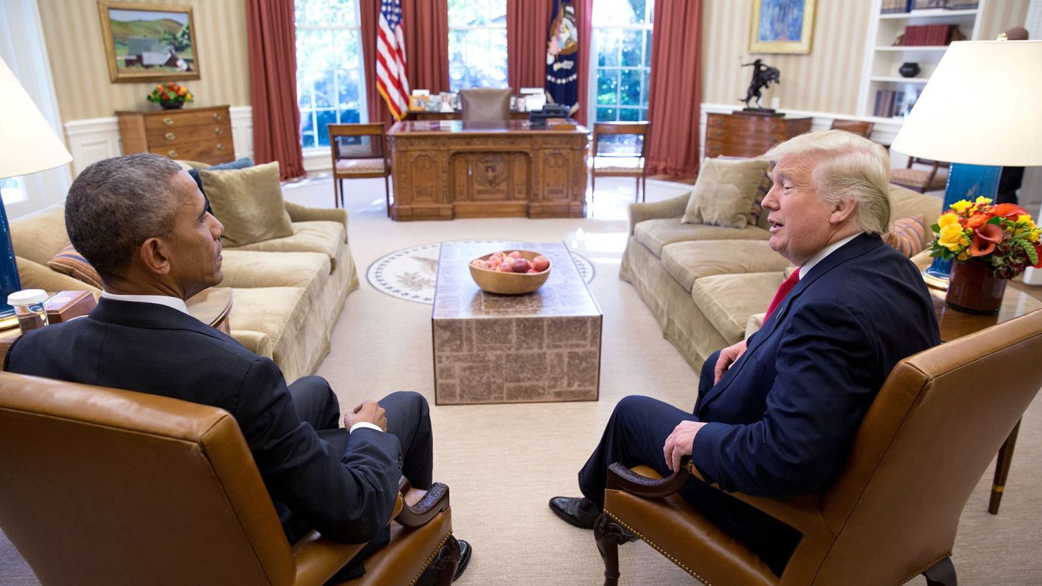 "Two days after the election, the President meets with President-elect Donald Trump." (Official White House Photo by Pete Souza)