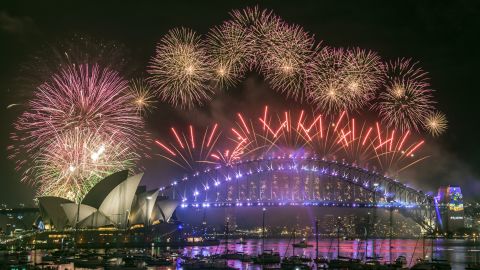 Fireworks explode over the Sydney Harbour Bridge and the Sydney Opera House as the arrival of 2017 is celebrated in Australia. 