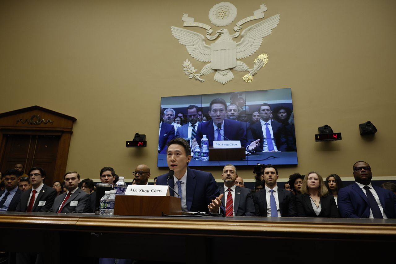 TikTok CEO Shou Zi Chew testifies before the House Energy and Commerce Committee in the Rayburn House Office Building on Capitol Hill on March 23.