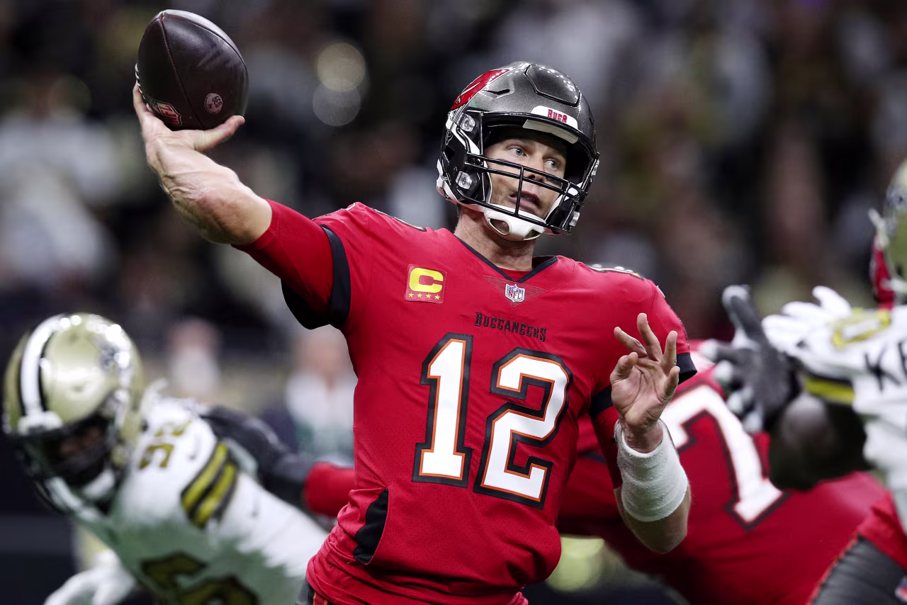 Tom Brady throws the ball during a game between the Tampa Bay Buccaneers and the New Orleans Saints in October.