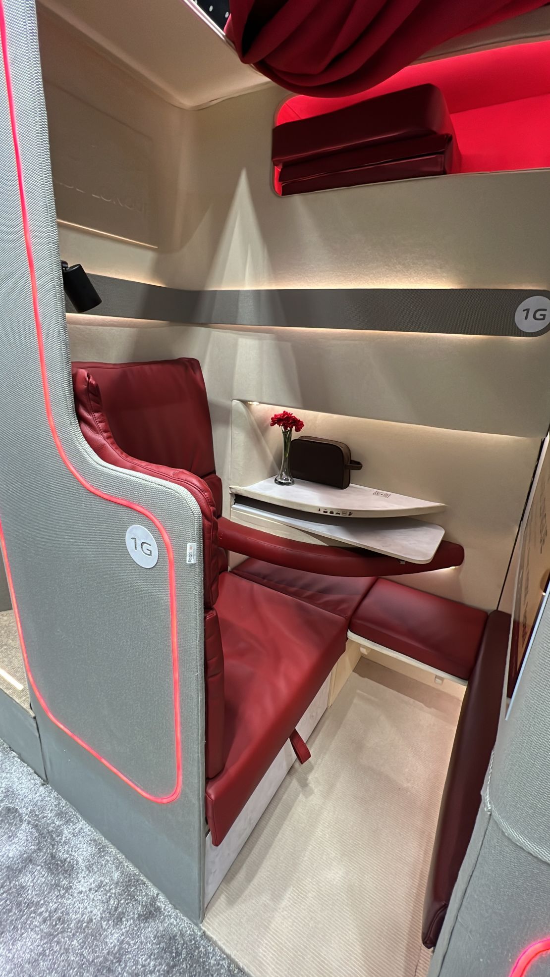 Here's the lower level of the business-class/first-class version of the dual-level seat concept.