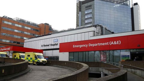 A general view shows the emergency department at St. Thomas' Hospital in London on February 7.