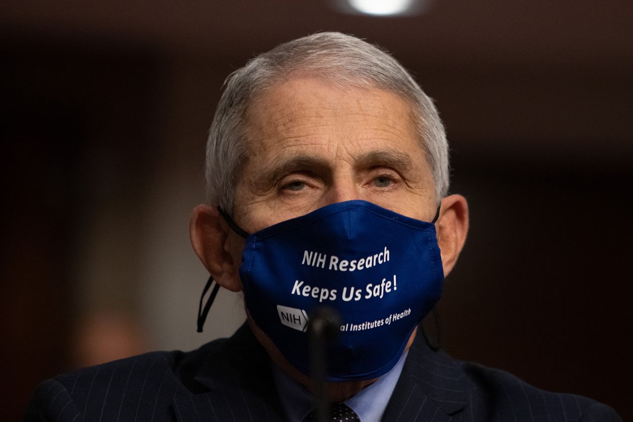 Anthony Fauci, director of National Institute of Allergy and Infectious Diseases at NIH, looks on before testifying at a Senate Health, Education, and Labor and Pensions Committee on Capitol Hill,?on September 23 in Washington.