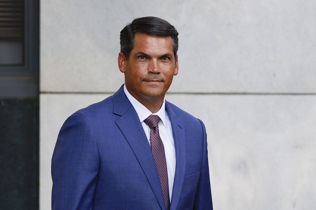 Former Georgia Lt. Gov. Geoff Duncan leaves the Fulton County Courthouse on August 14, 2023, in Atlanta.