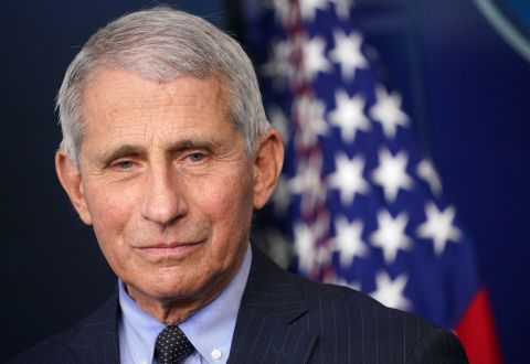 Dr. Anthony Fauci, director of the National Institute of Allergy and Infectious Diseases, attends a briefing at the White House on January 21.