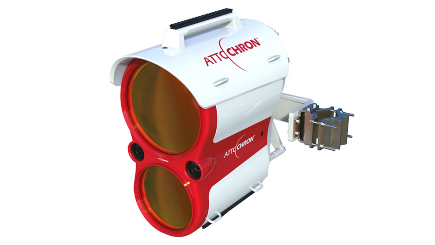 A rendering of Attochron's ALTIS-7 free-space optical communication technology.