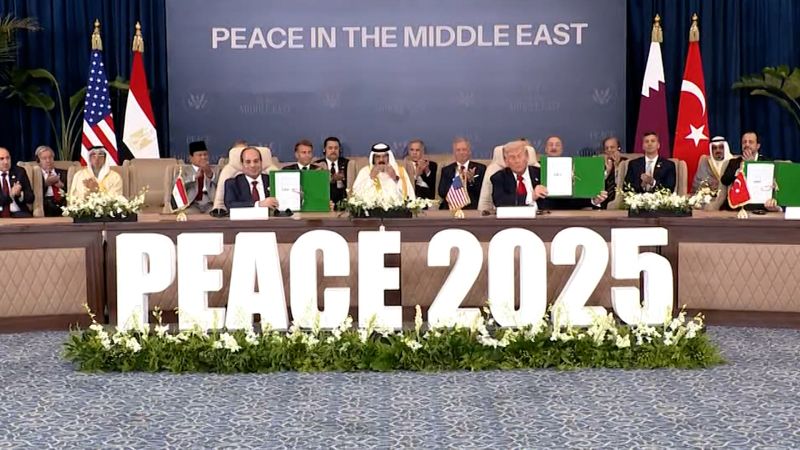 Watch Trump and regional leaders sign Gaza ceasefire deal