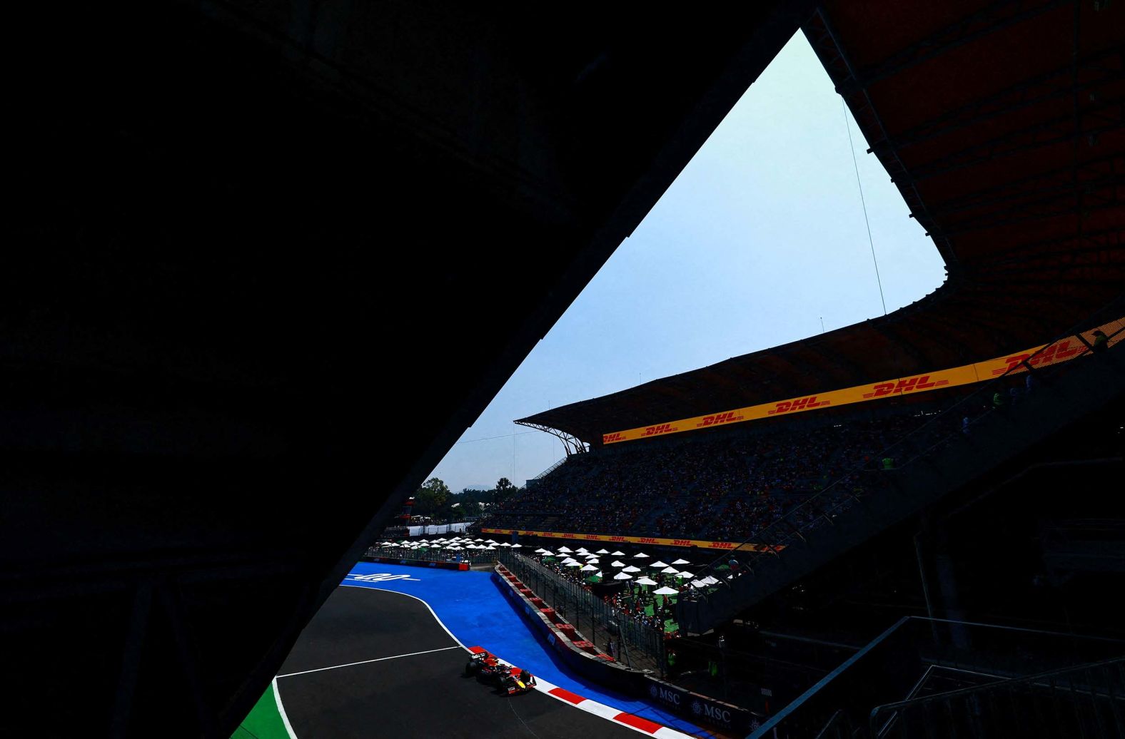 Arvid Lindblad drives a Red Bull Formula One car during a free practice session in Mexico City on Friday, October 24.