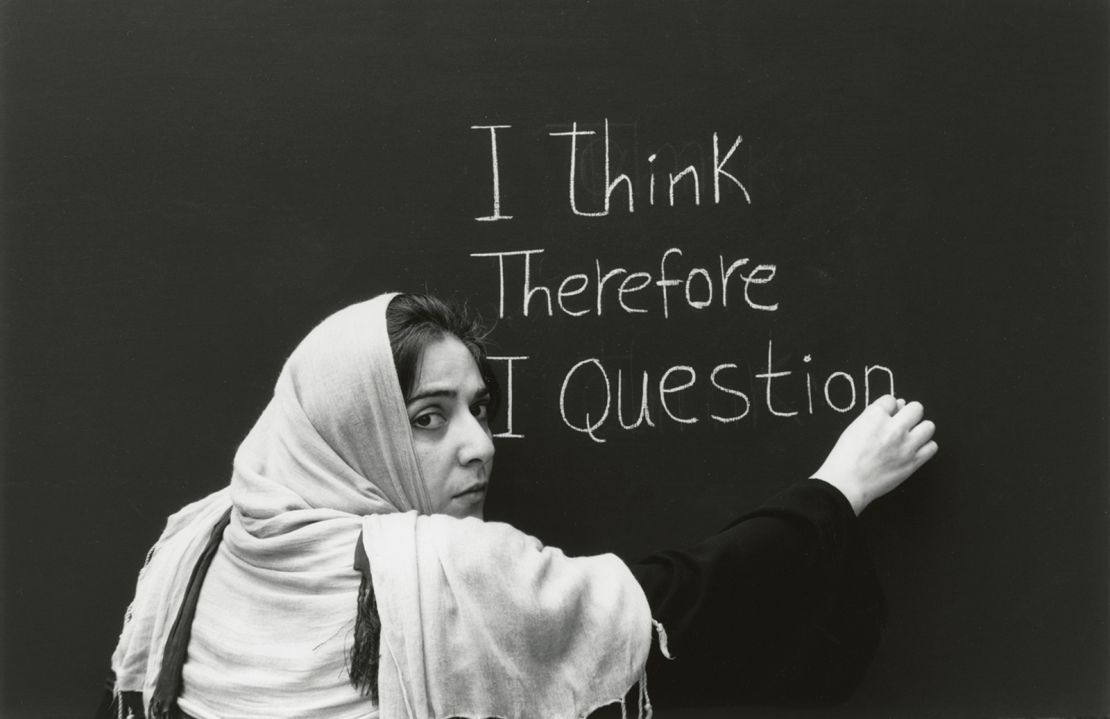 Maria Kheirkhah's image titled "I Think Therefore I Question," from 2002-03.