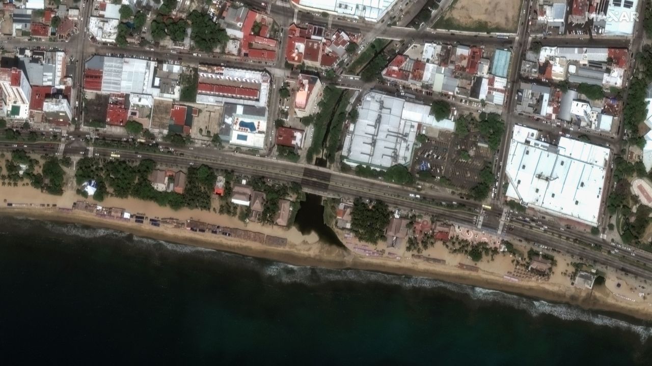 The shoreline of Acapulco, Mexico, on October 4, 2023.
