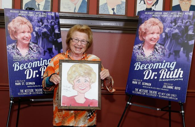 Westheimer attends a press preview for "Becoming Dr. Ruth" in September 2013 in New York. The off-Broadway play chronicled Westheimer's life.