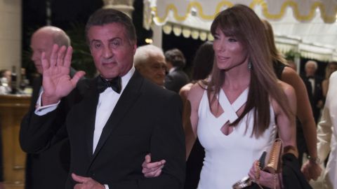 Sylvester Stallone arrives at President-elect Donald Trump's New Year's Eve party on December 31, 2016 at Mar-a-Lago in Palm Beach, Florida.