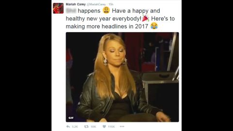 Mariah Carey post NYE performance tweet