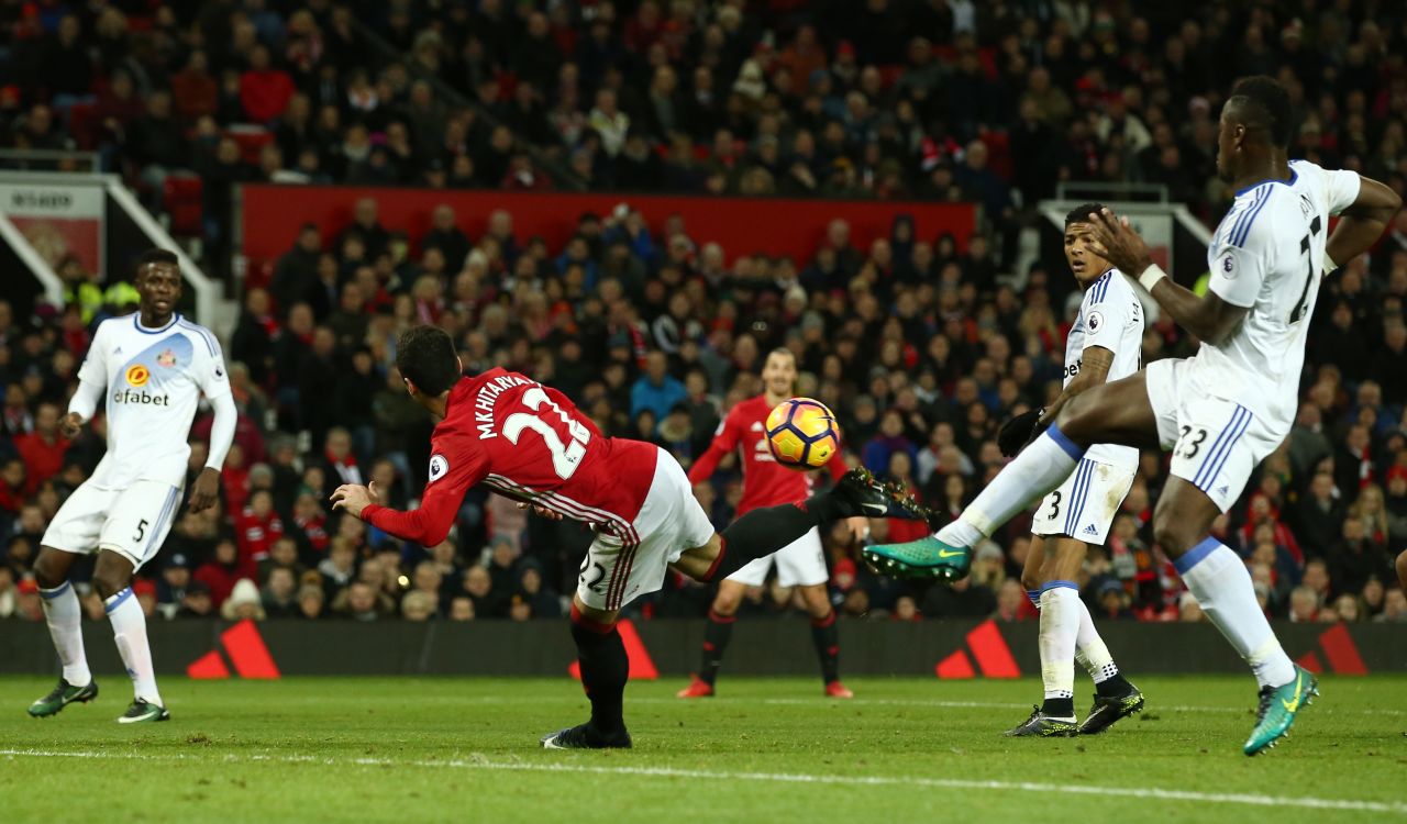 The Arsenal striker's goal comes hot on the heels of a similar strike by Manchester United's Henrikh Mkhitaryan in its win over Sunderland on December 26. 