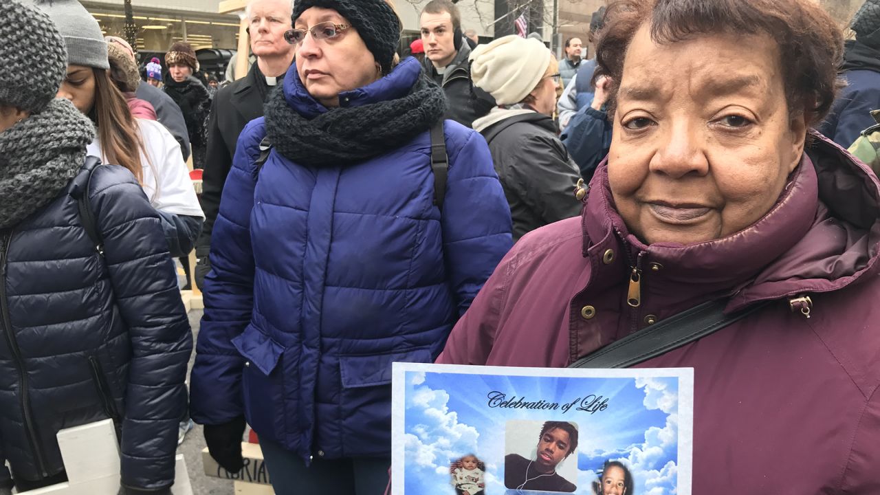 Theodria Constanoplis' grandson, Lewis D. Johnson, was killed on June 8, 2016.