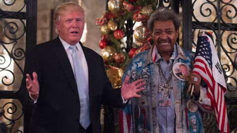 Trump stands with legendary boxing promoter Don King after meeting at Trump's Mar-a-Lago resort in Palm Beach, Florida, on Wednesday, December 28. Trump and King <a href="http://www.cnn.com/2016/12/29/politics/don-king-donald-trump-meeting-peace/index.html" target="_blank">met to discuss</a> the relationship between Israel and the United States.