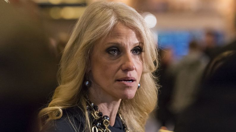 Trump spokeswoman Kellyanne Conway talks to the press in the lobby of Trump Tower in New York on Thursday, December 15. Conway, who was Trump's campaign manager, <a href="index.php?page=&url=http%3A%2F%2Fwww.cnn.com%2F2016%2F12%2F22%2Fpolitics%2Fdonald-trump-kellyanne-conway-counselor%2F" target="_blank">will work in his administration</a> as "counselor to the president," it was announced on Thursday, December 22.