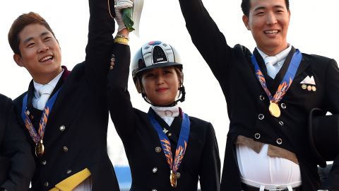 Equestrian Chung won a gold medal in the group dressage equestrian event at the 2014 Asian Games.