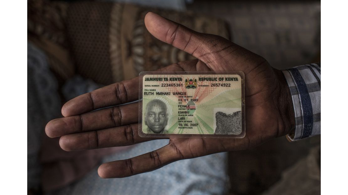 Muiruri shows his state-issued identification card which reflects his former identity, and lists his sex as female.