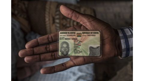 Muiruri shows his state-issued identification card which reflects his former identity, and lists his sex as female.