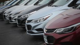 General Motors Co.'s Chevrolet Cruze cars are offered for sale on October 25, 2016, in Lyons, Illinois.
