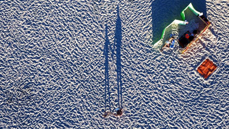 <strong>Międzyzdroje, Poland:</strong> This aerial photo was shot over the beach of Międzyzdroje, a Baltic seaside resort town in northwestern Poland.