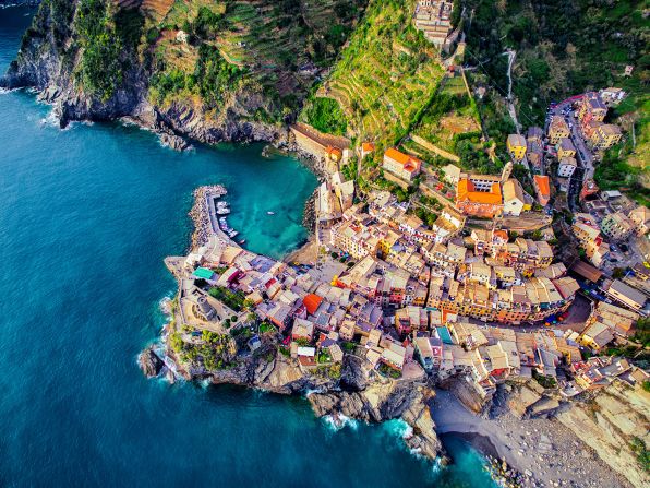 <strong>Vernazza, Cinque Terre, Italy: </strong>Another picture by Jerome Courtial (who also shot the lavender fields). This shows a sunset view of the seaside town Vernazza in Italy. 