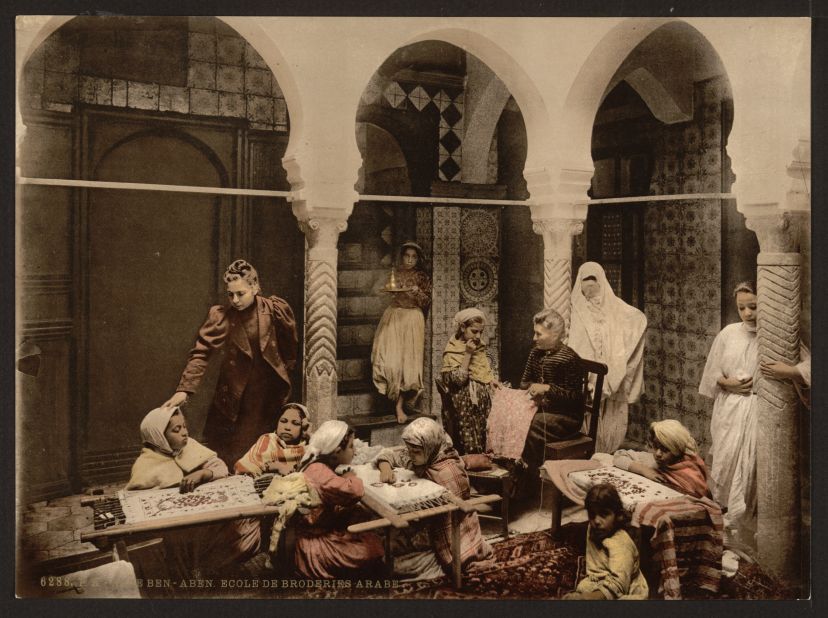 Of course Europeans and Arab communities did interact, and were not always in friction. Madame Luce's School of Arab Embroidery in Algiers taught local Muslim girls. Frenchwoman Luce and her granddaughters "were very interested in preserving the traditional Algerian embroidery, which had been disrupted by the French occupation," says Arden Alexander of the Library of Congress.