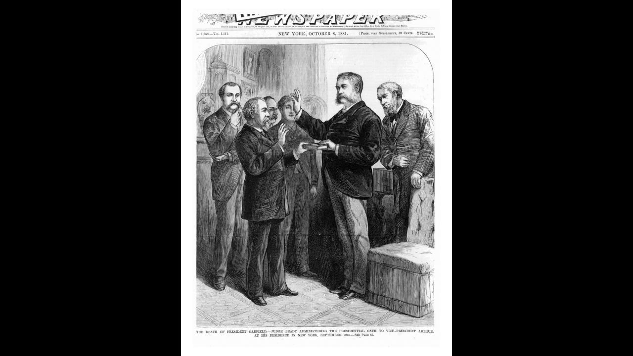 Chester A. Arthur became the nation's 21st president after the death of James A. Garfield. There have been eight times in US history when a vice president has assumed the presidency because the president died in office.