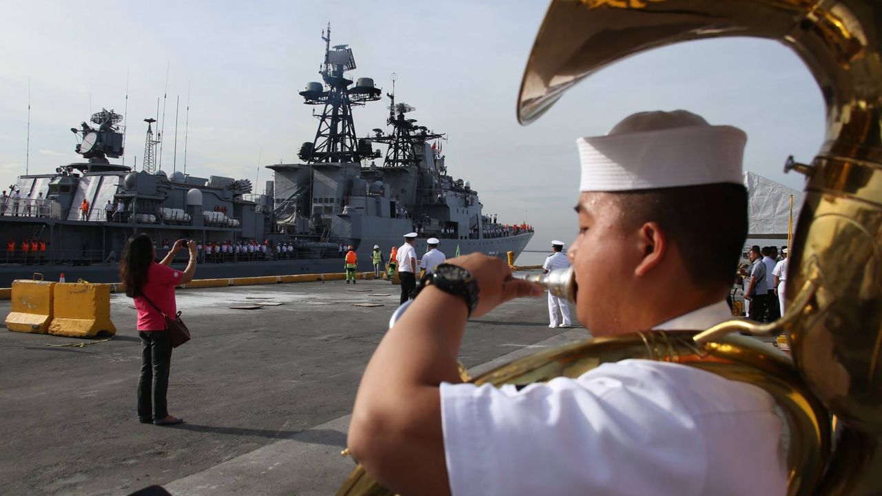 The Russians received a warm welcome in the Philippines, a former US territory and longtime US ally.