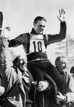 When Vuarnet won gold at the 1960 Olympics, he was the first man to do so on metal, rather than wooden, skis.