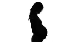 silhouette of a pregnant woman STOCK