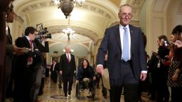 Senate Minority Leader Charles Schumer arrives for a news conference at the US Capitol on January 4, 2017.