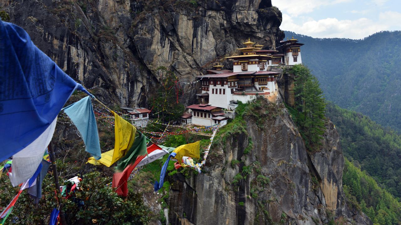 <strong>Bhutan -- </strong>The hike to Taktsang Monastery (Tiger's Nest), located on the side of a mountain overlooking Paro Valley in Bhutan, is the highlight of any trip to the country known for measuring its people's happiness. 