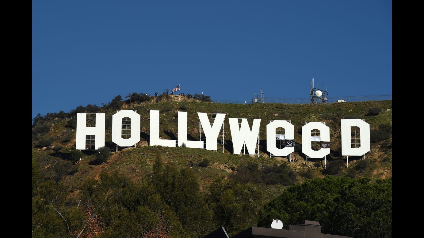 The iconic Hollywood sign <a href="http://www.cnn.com/2017/01/01/us/hollywood-hollyweed-sign/" target="_blank">was vandalized to read "Hollyweed"</a> on Sunday, January 1. It was like that for about half a day until authorities took down the tarps that were used to change the lettering.