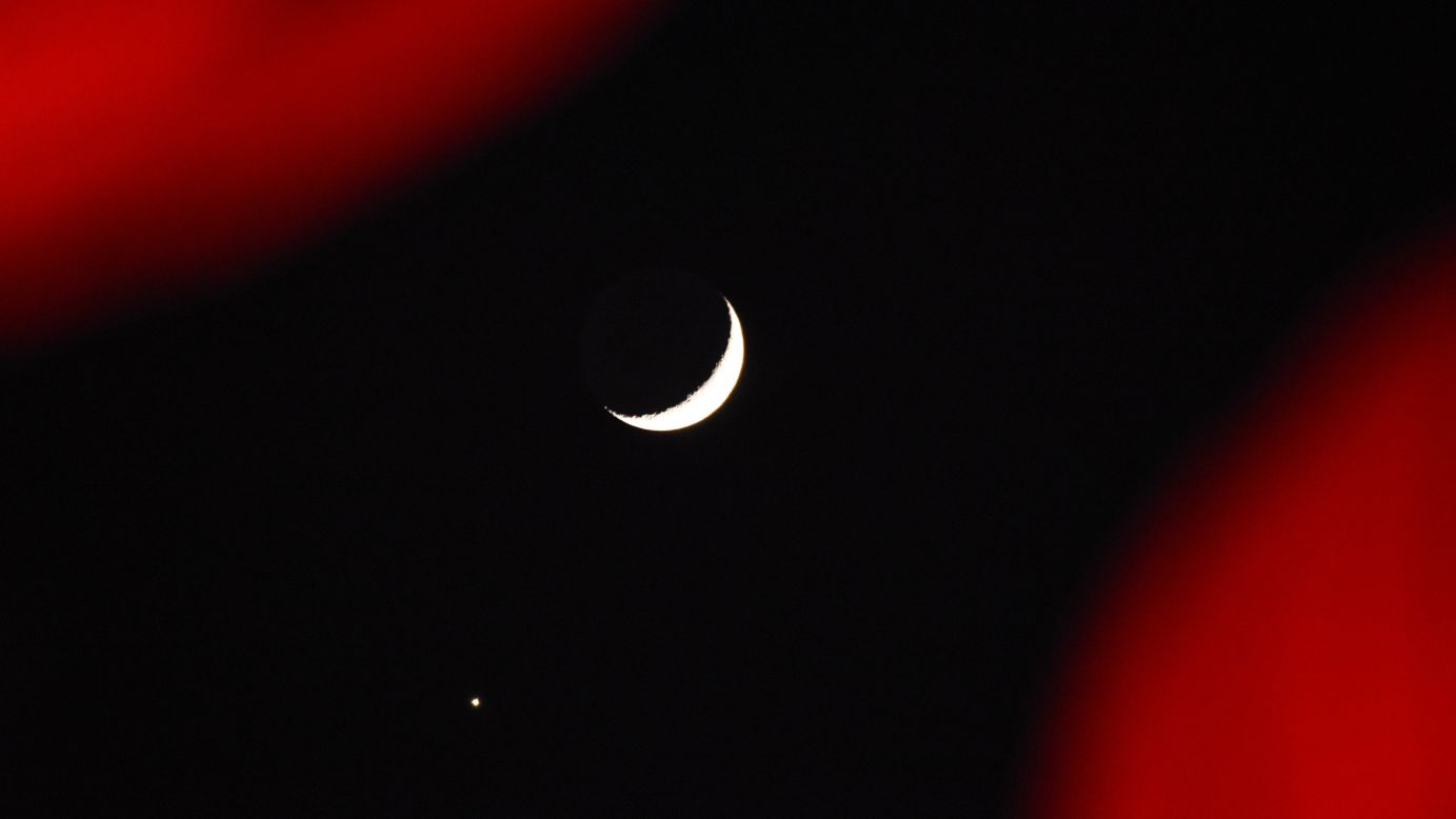 The planet Venus <a href="http://www.cnn.com/2017/01/02/weather/venus-moon-mars-new-years-trnd/" target="_blank">was especially bright </a>as it was seen near a waning crescent moon on Monday, January 2. This photo was taken in Hohhot, China.