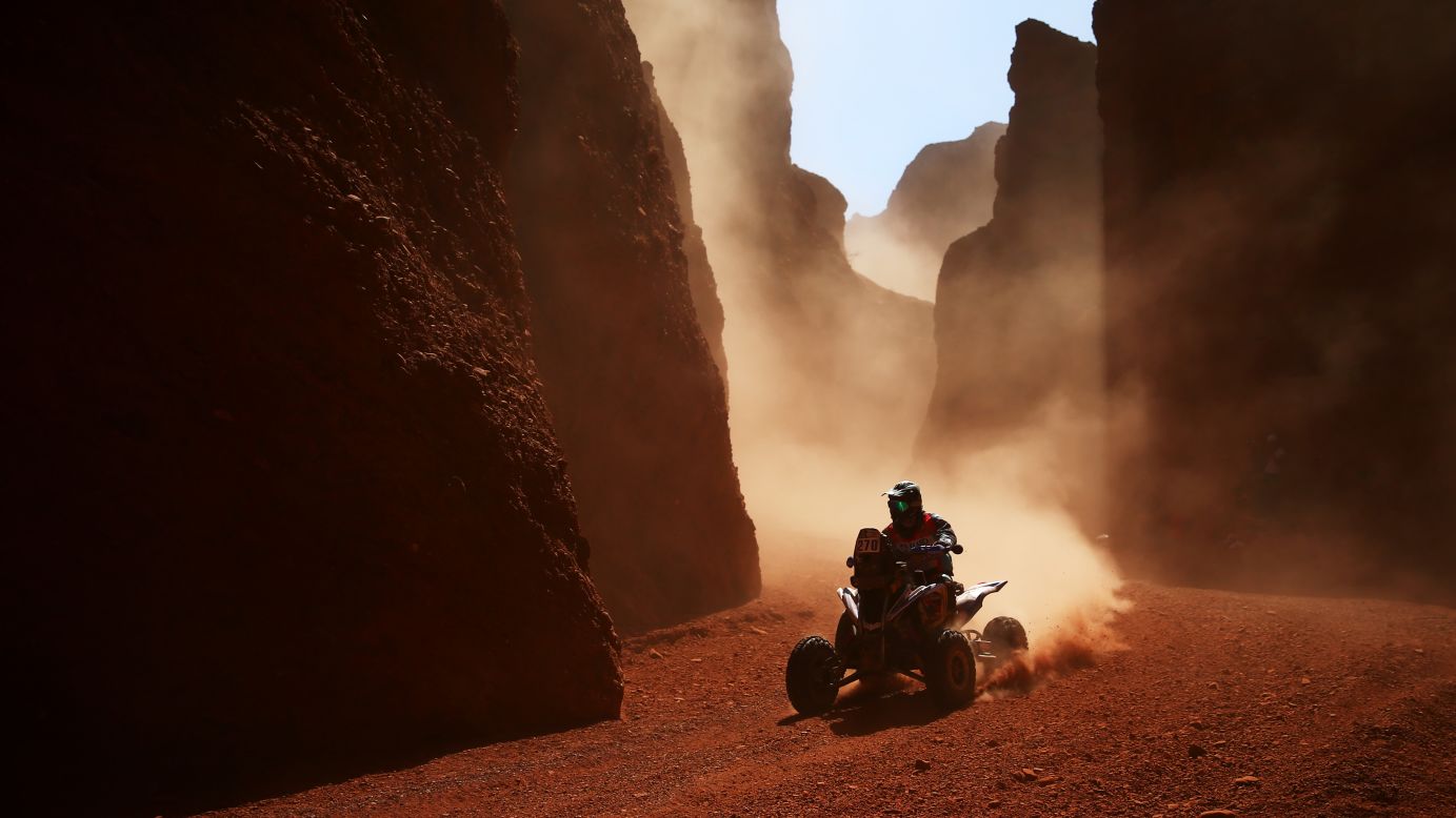 Gustavo Gallego rides a quad bike during the third stage of the Dakar Rally on Wednesday, January 4. The stage started in the Argentine city of San Miguel de Tucuman and ended in San Salvador de Jujuy.