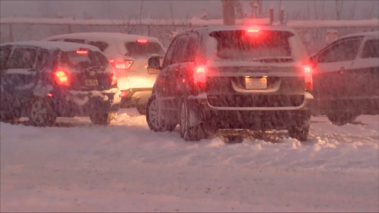 Traffic across Buffalo, New York came to a standstill in January 2017 as lake-effect snow clogged the city's roadways.
